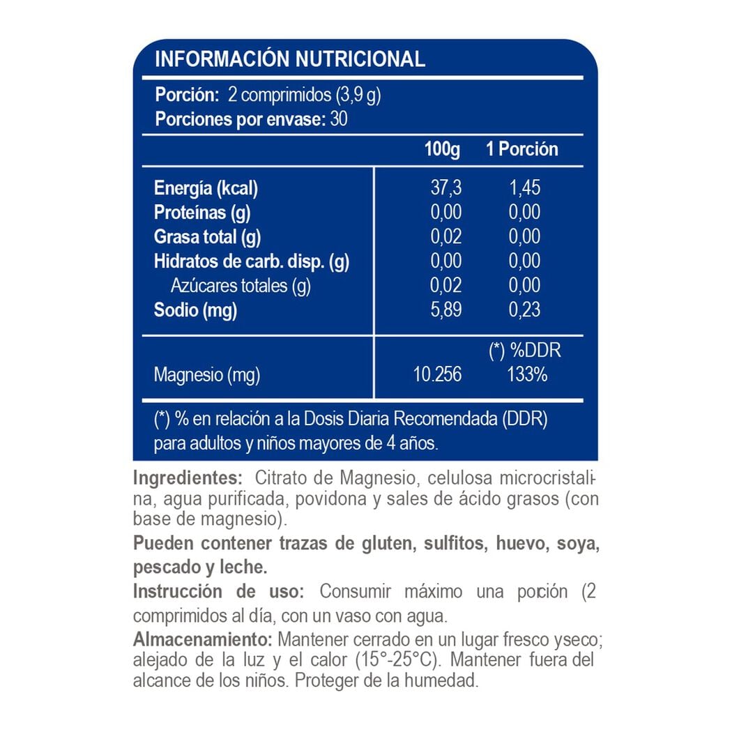 Magnesio Citrato 400 mg x 60 comprimidos, , large image number 1