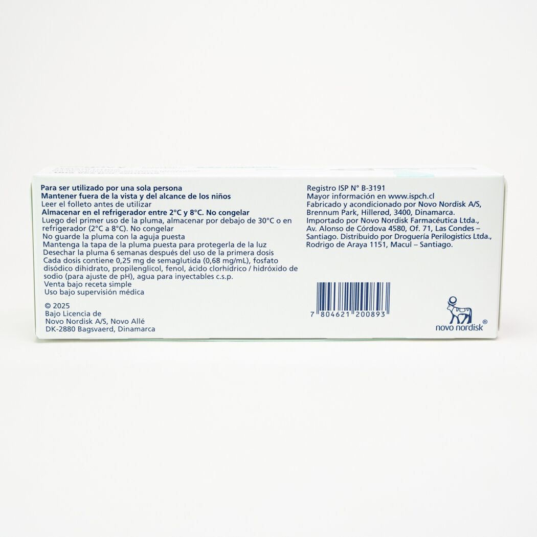 Wegovy Semaglutida 0.25mg/dosis Inyectable 1 Pluma Prellenada, , large image number 1
