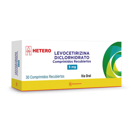 Levocetirizina 5 mg x 30 Comprimidos Recubiertos SEVEN PHARMA CHILE SPA, , large image number 0