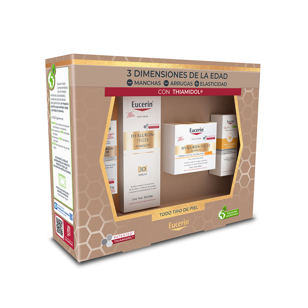EUCERIN Pack Rutina Piel Madura Serum 3D + Crema D&iacute;a + Protector Solar, , large image number 2