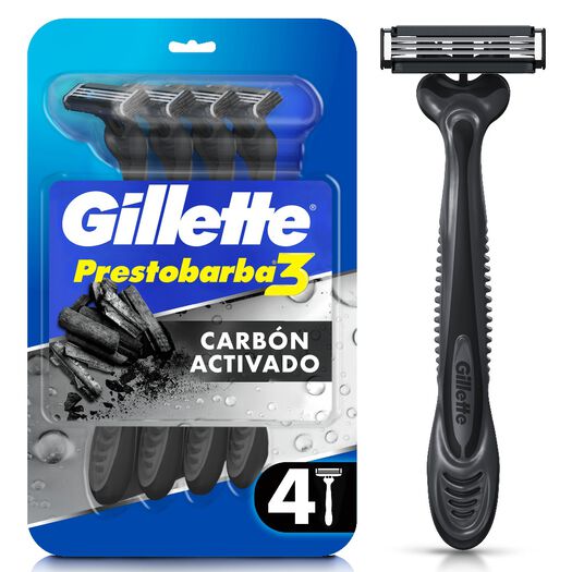 Máquina de Afeitar Gillette Prestobarba 3 Carbono, 4 Uds, , large image number 0