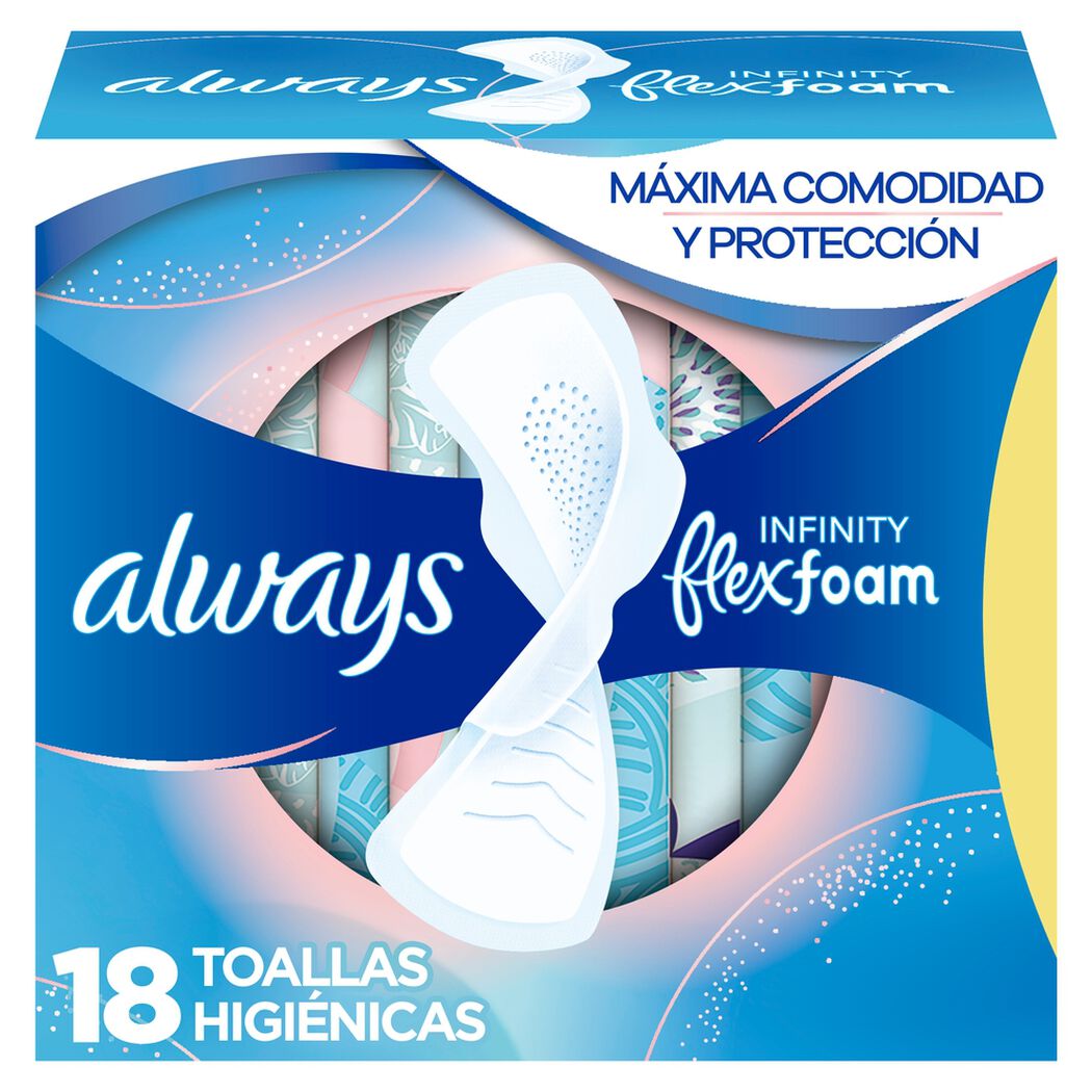 Toalla Higi&eacute;nica Always Infinity Flex Foam Regular con Alas D&iacute;a 18 un, , large image number 0