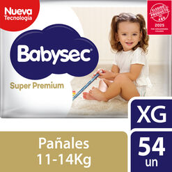 Pañales Babysec Super Premium XG 54 un