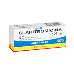 Claritromicina 500 mg x 14 Comprimidos Recubiertos ANDROMACO S.A.