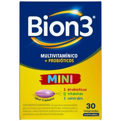 Bion3 Mini con Vitaminas, Minerales y Probióticos 30 Comprimido Masticable