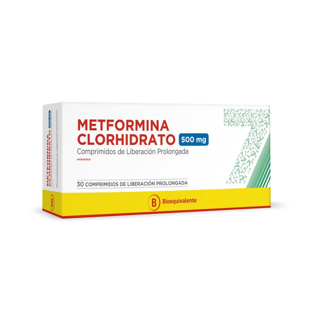 Metformina Clorhidrato 500 mg x 30 Comprimidos de Liberacion Prolongada, , large image number 0