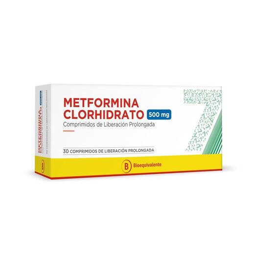 Metformina Clorhidrato 500 mg x 30 Comprimidos de Liberacion Prolongada, , large image number 0