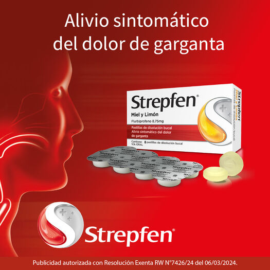 Strepfen Miel y Limón x8 Pastillas de Disolución Bucal Flurbiprofeno 8,75 mg , , large image number 1