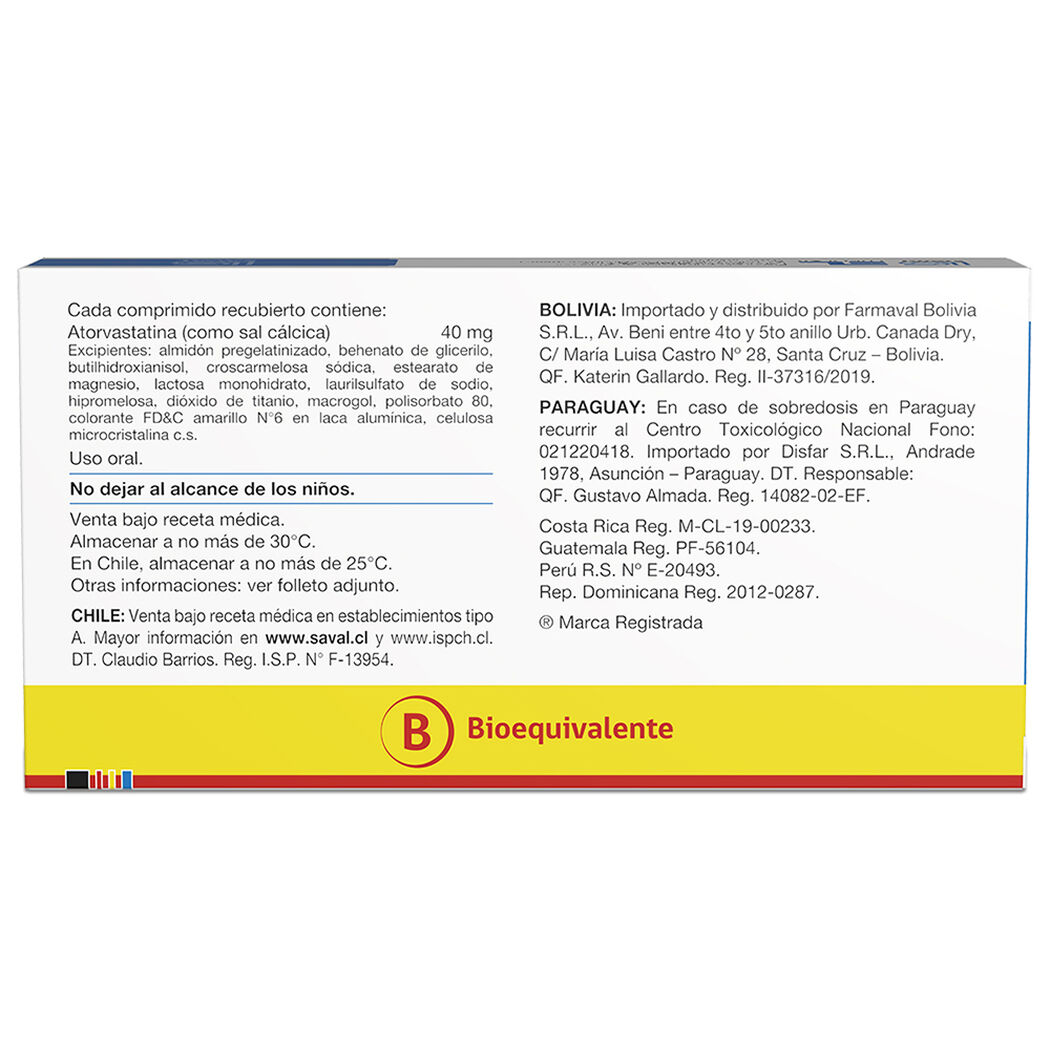 LOWDEN Atorvastatina 40 mg 30 comprimidos, , large image number 1