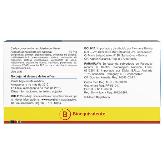 LOWDEN Atorvastatina 40 mg 30 comprimidos, , large image number 1