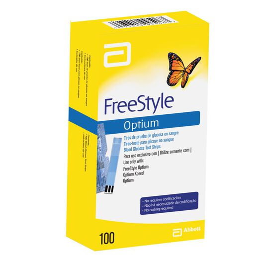 Freestyle Optium Caja 100 Tiras Glucosa, , large image number 0