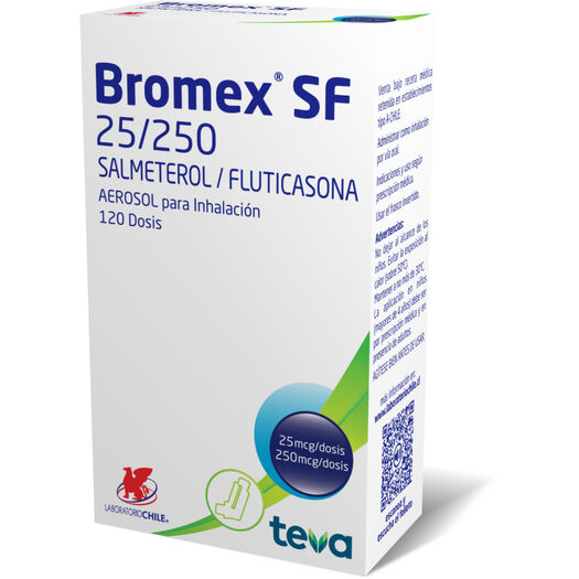 Bromex 25 mcg/250 mcg Aerosol para Inhalación Oral Envase 120 dosis, , large image number 0