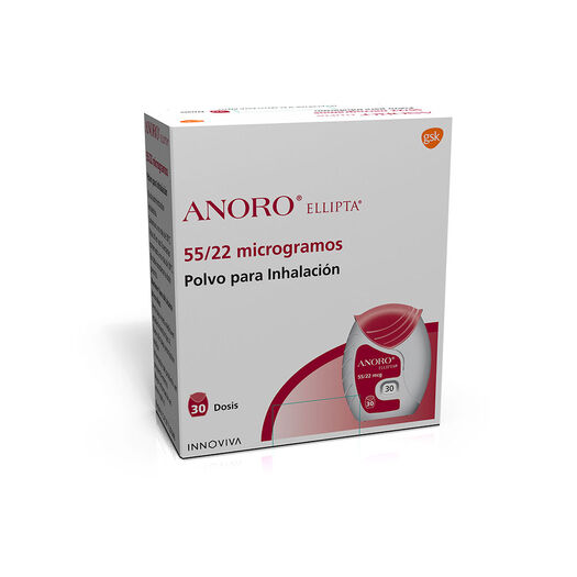 Anoro Ellipta 55 mcg/22 mcg Polvo para Inhalación 30 dosis, , large image number 0