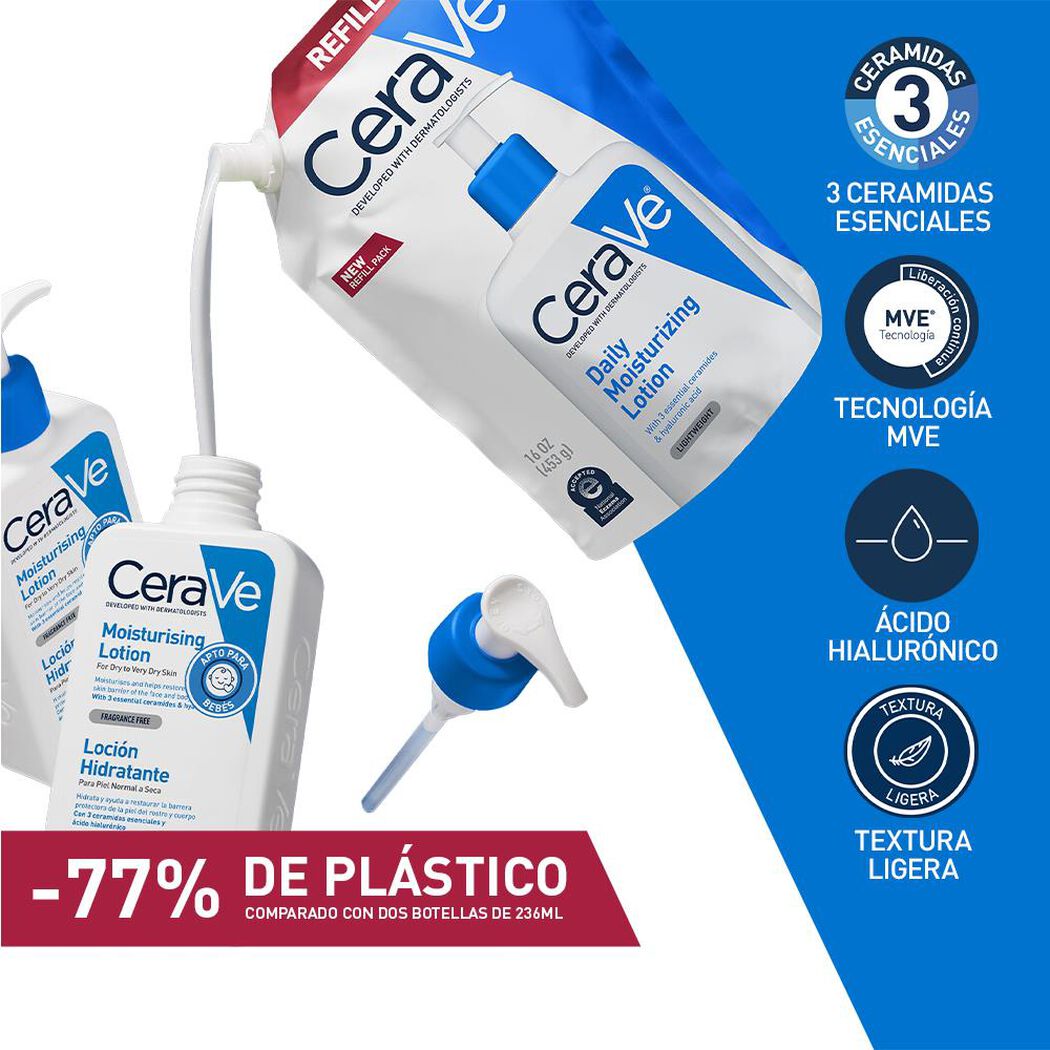 Loción Hidratante Cerave Recarga 473 mL, , large image number 3