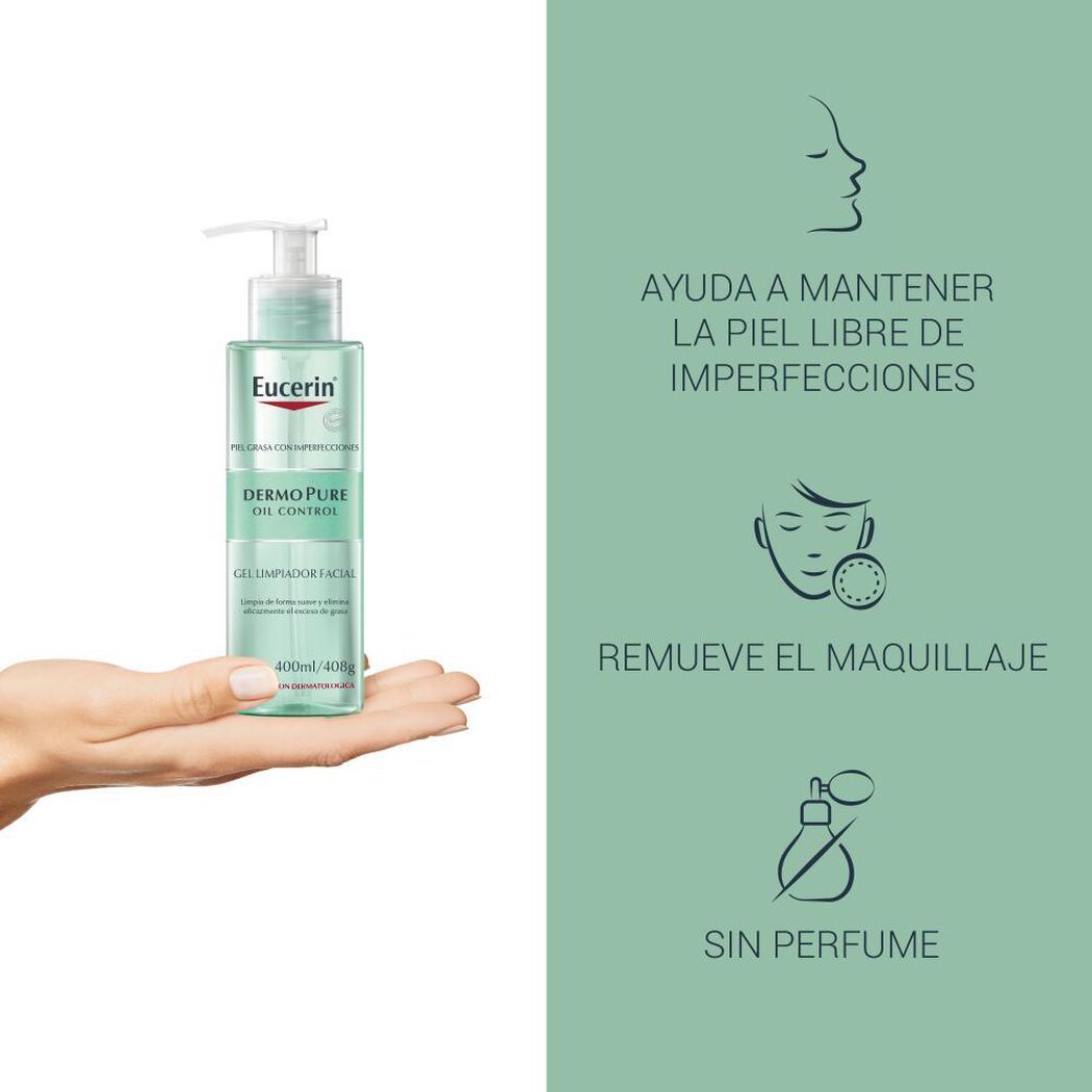 Gel Limpiador Eucerin Dermopure 400 mL, , large image number 2