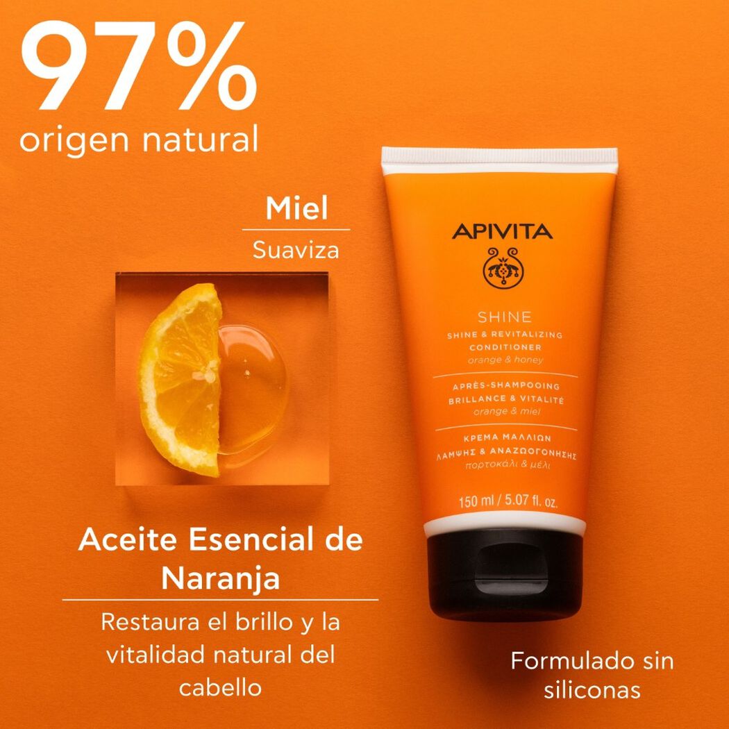Acondicionador Apivita Cabello Shine Revitalizing 150 mL, , large image number 2