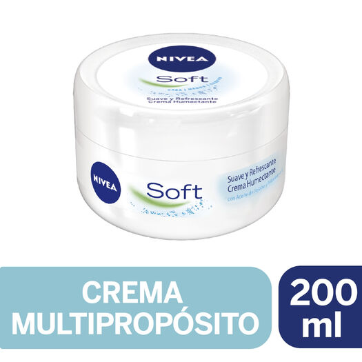 CREMA MULTIPROPOSITO NIVEA SOFT CARA MANOS CUERPO 200ML, , large image number 0