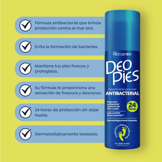 Desosdorante Deo Pies Spray Antibacterial 260 mL, , large image number 1