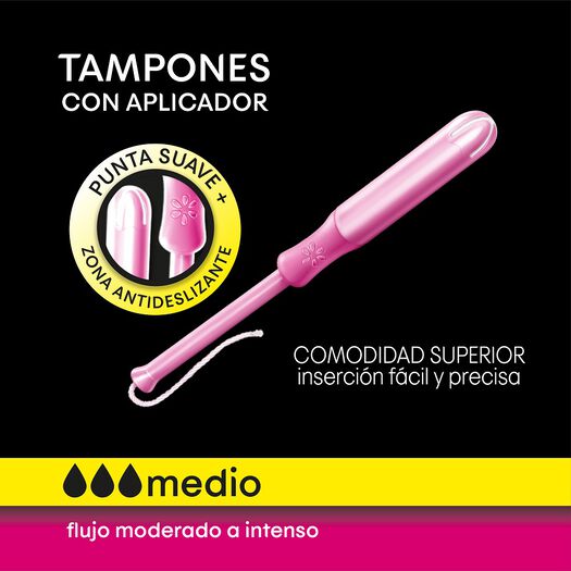 Tampones Kotex Medio con aplicador 16 un, , large image number 1