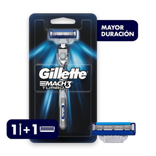 Máquina De Afeitar Recargable Gillette Mach3 Turbo Con Banda De Mayor Duración, 1 Unidad, , large image number 0