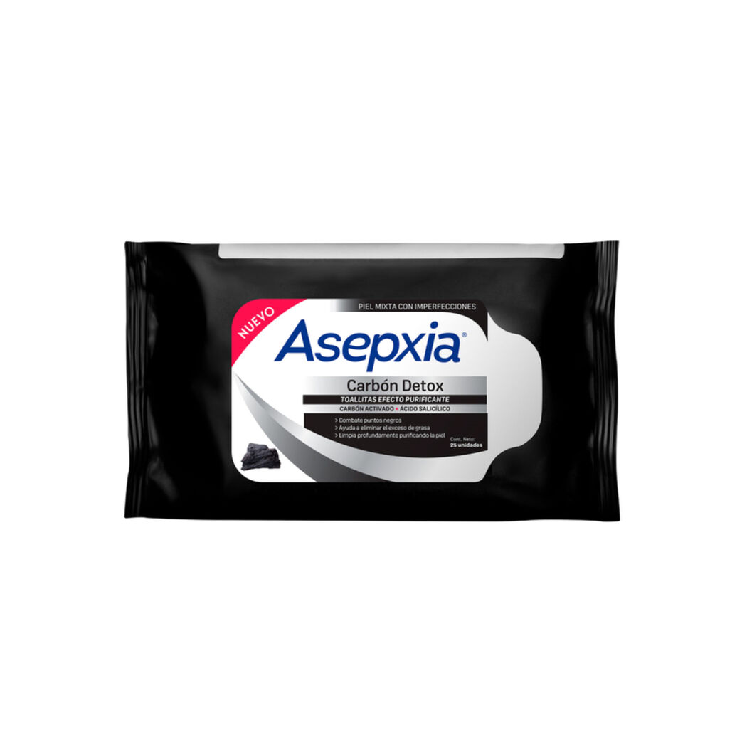 Asepxia Toallitas Carbón 25 Unidades, , large image number 0