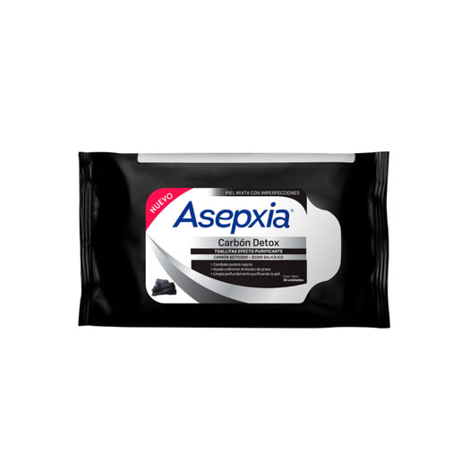 Asepxia Toallitas Carbón 25 Unidades, , large image number 0