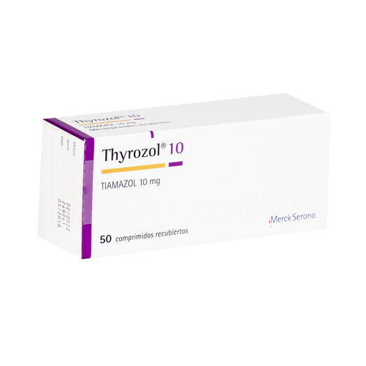 Thyrozol 10 mg x 50 Comprimidos Recubiertos, , large image number 0