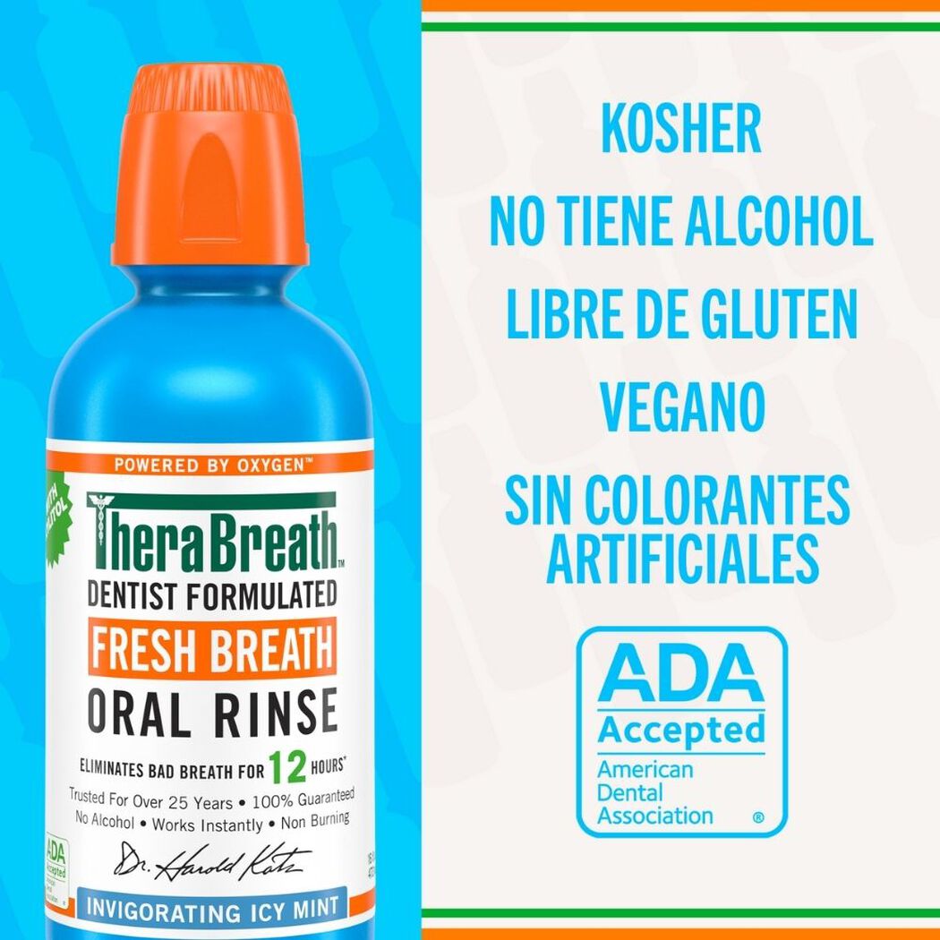 Enjuague Bucal Therabreath Icy Mint 473 mL, , large image number 4