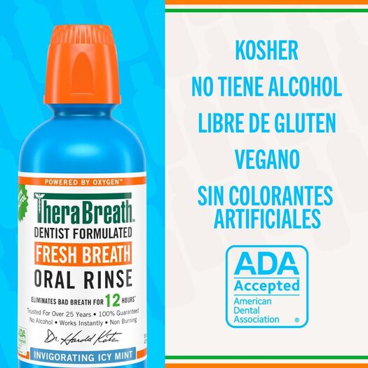 Enjuague Bucal Therabreath Icy Mint 473 mL, , large image number 4