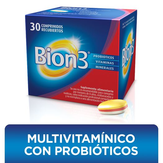Multivitamínico con Minerales y Probióticos Bion3 30 Comprimidos Recubiertos, , large image number 0