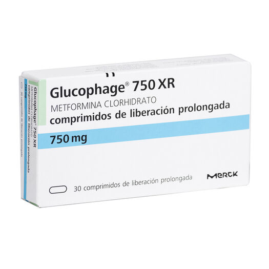 Glucophage XR 750 mg x 30 Comprimidos de Liberación Prolongada, , large image number 0