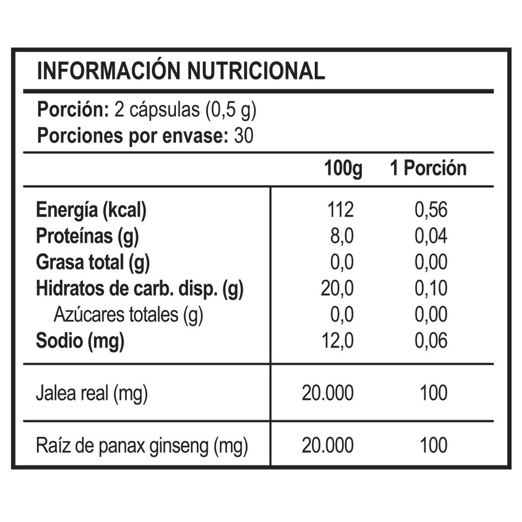 Vitaday Ginseng Coreano +Jalea Real 60 Cápsulas, , large image number 1