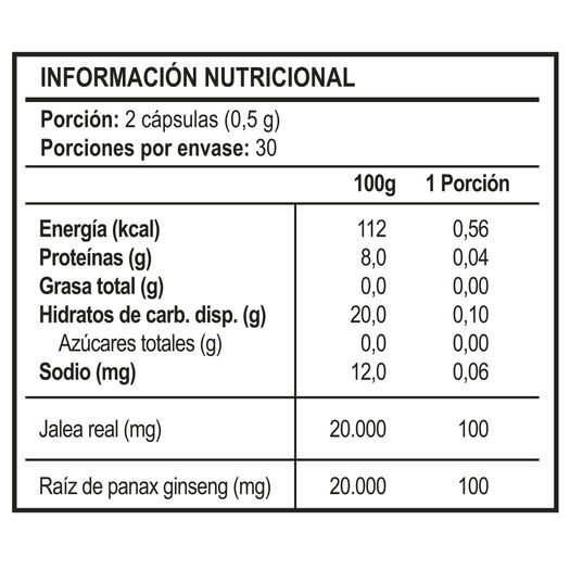 Vitaday Ginseng Coreano +Jalea Real 60 Cápsulas, , large image number 1