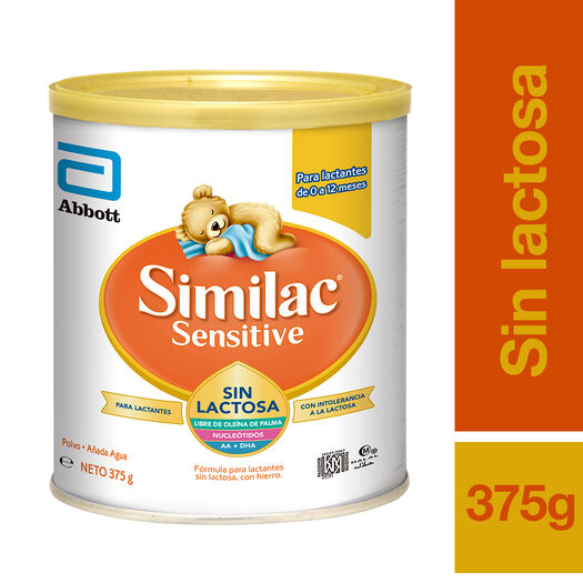 Fórmula Infantil Similac Sensitive Sin Lactosa Tarro 375 g, , large image number 0