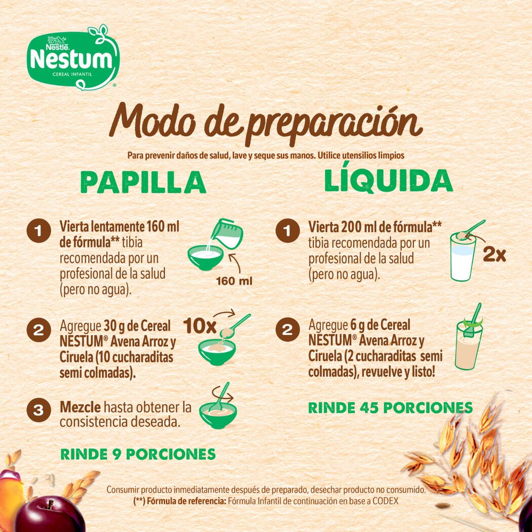 Cereal Infantil Nestum Avena Arroz Ciruela 270 g, , large image number 2