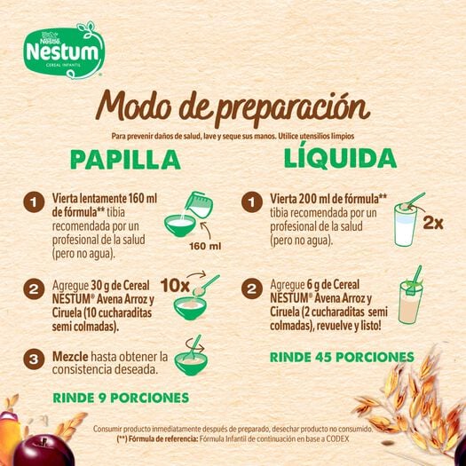 Cereal Infantil Nestum Avena Arroz Ciruela 270 g, , large image number 2
