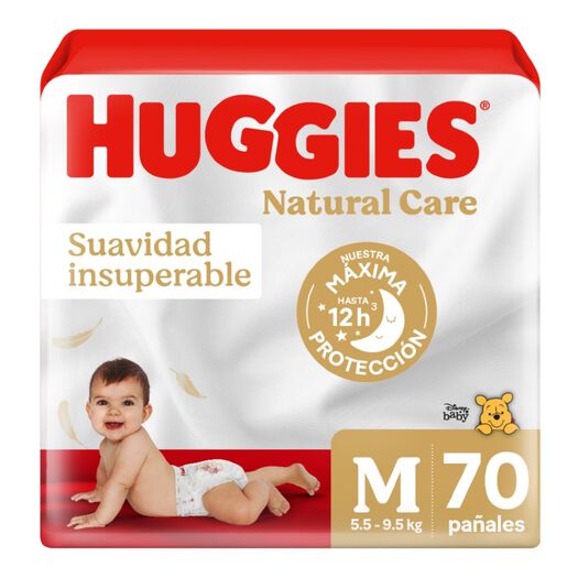 Pañal Huggies Natural Care M 70 Un, , large image number 0