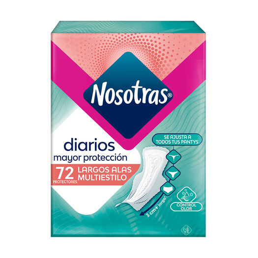 Protectores Diarios Largos con Alas Multiestelar 72 Un, , large image number 1