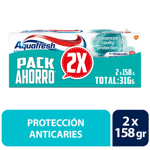 Pasta Dental Aquafresh Advance 158 g 2 un, , large image number 0