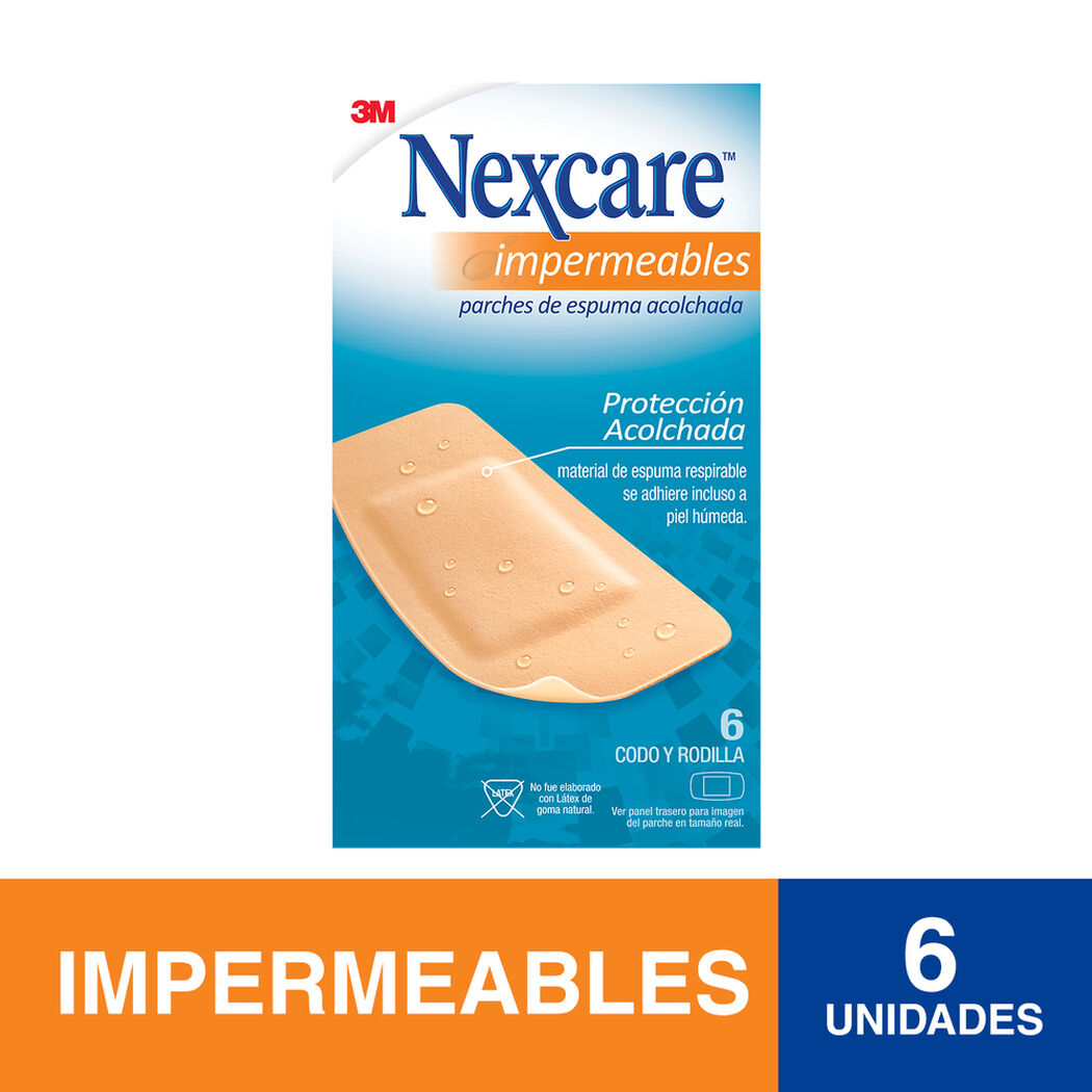 Parches Impermeables Acolchados y Flexibles Codo Rodilla, 6 un. Nexcare, , large image number 0