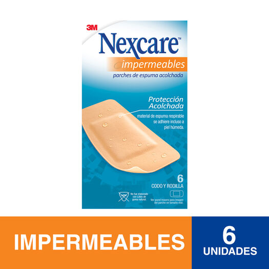 Parches Impermeables Acolchados y Flexibles Codo Rodilla, 6 un. Nexcare, , large image number 0