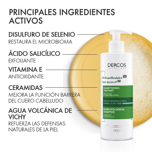 Shampoo Anti-Caspa Dercos Cabello Graso 390 Ml, , large image number 2