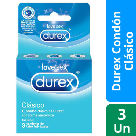 Durex Condones Clásico 3 unidades, , large image number 0