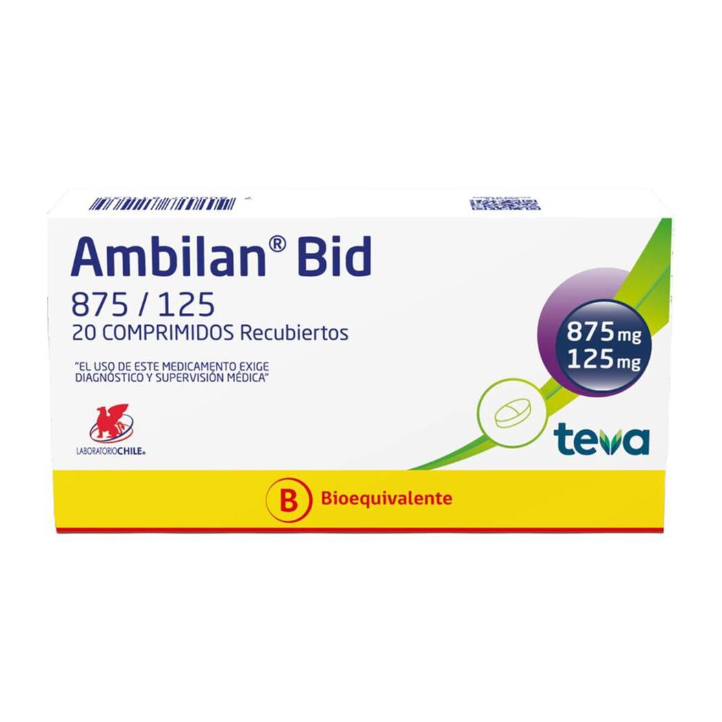 Ambilan Bid 875/125 20 Comprimidos Recubiertos, , large image number 0