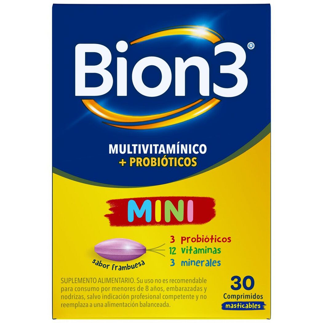 Bion3 Mini con Vitaminas, Minerales y Probióticos 30 Comprimido Masticable, , large image number 0