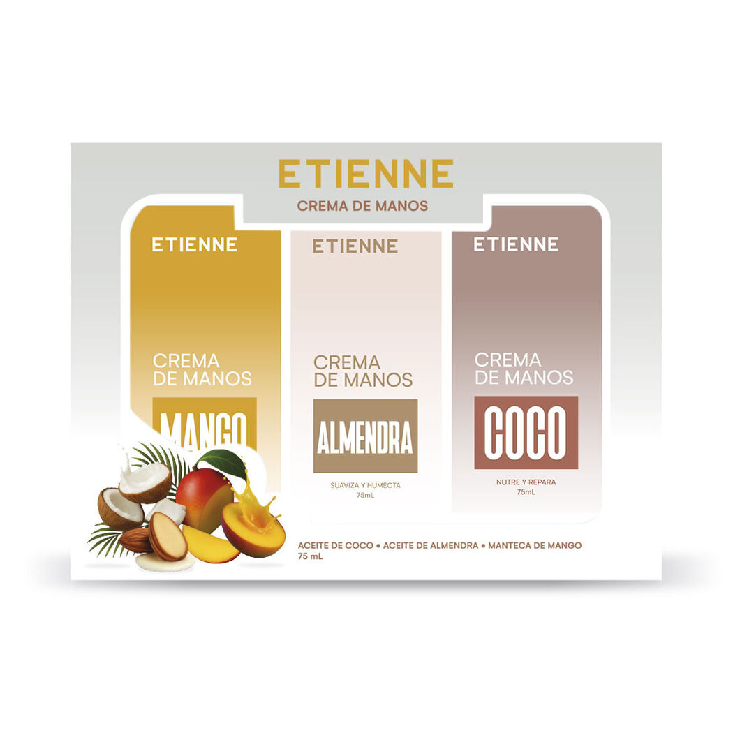 Set de crema de manos Etienne x 3 unidades de 75 ml, , large image number 1
