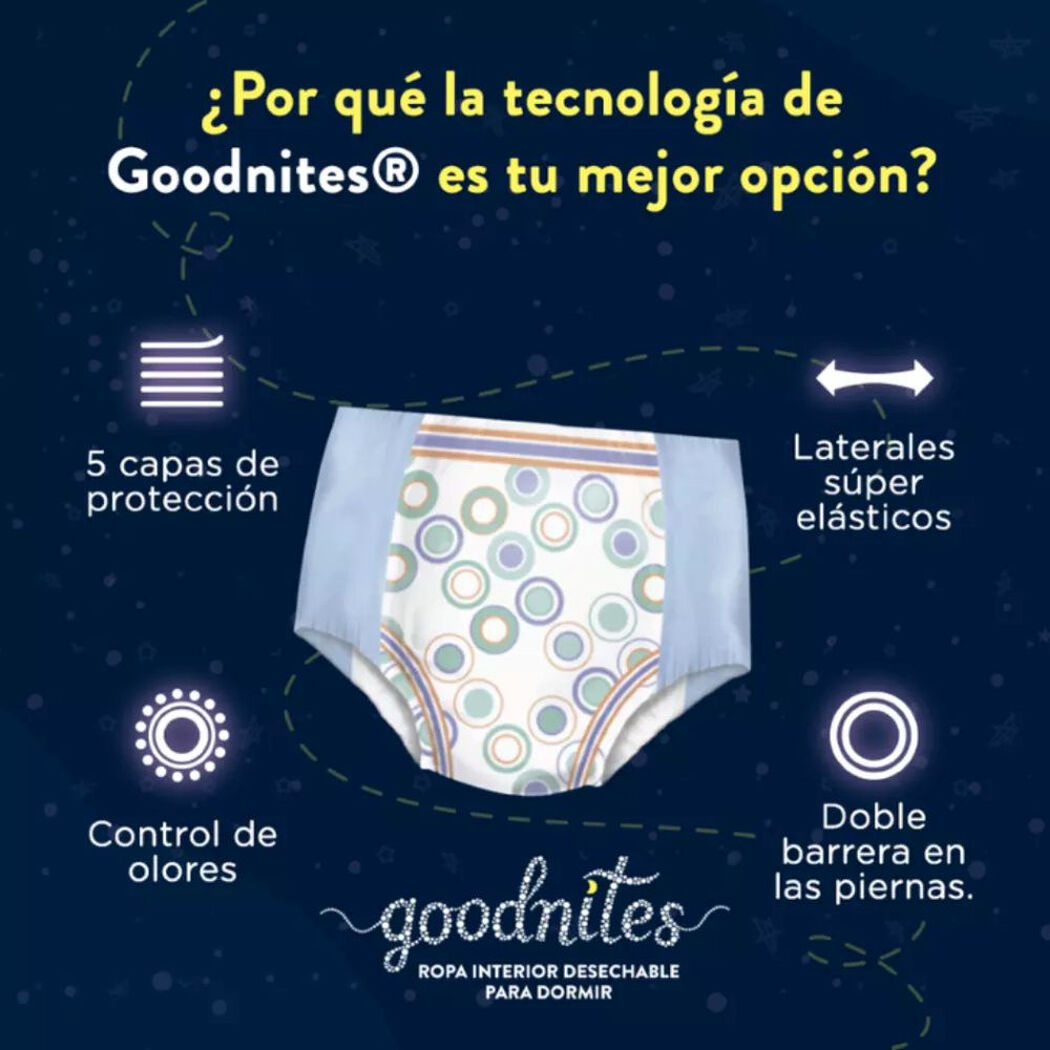 Pa&ntilde;ales Huggies Goodnites L/XL 11 un, , large image number 3
