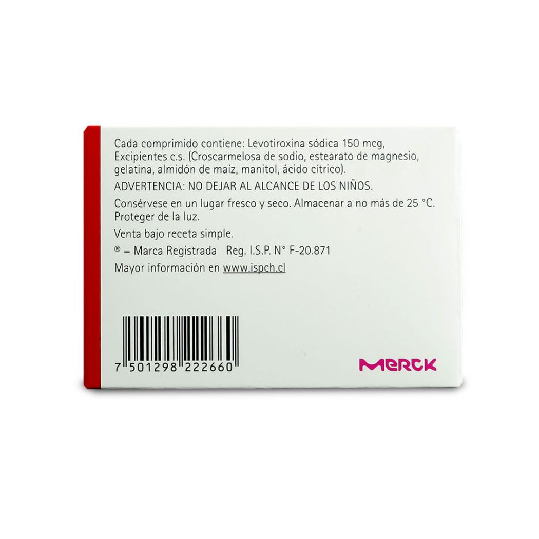 Eutirox 150 mcg 50 Comprimidos, , large image number 1