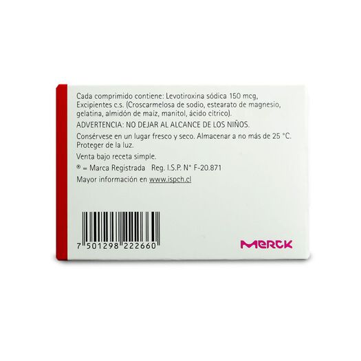 Eutirox 150 mcg x 50 Comprimidos, , large image number 1
