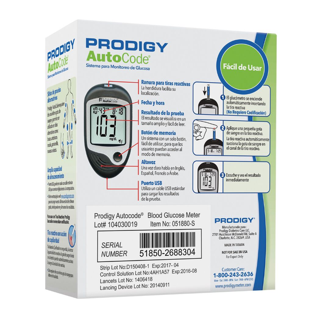 Glucómetro Prodigy Kit 1 un, , large image number 1